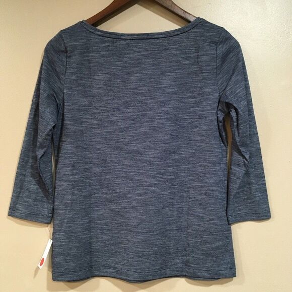 NWT Talbots Womens Petite S 3/4 Sleeve Blue Striped Boatneck Top Classic Casual - Picture 5 of 9